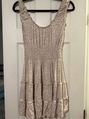 Ocean Drive Beige Floral Mini Dress